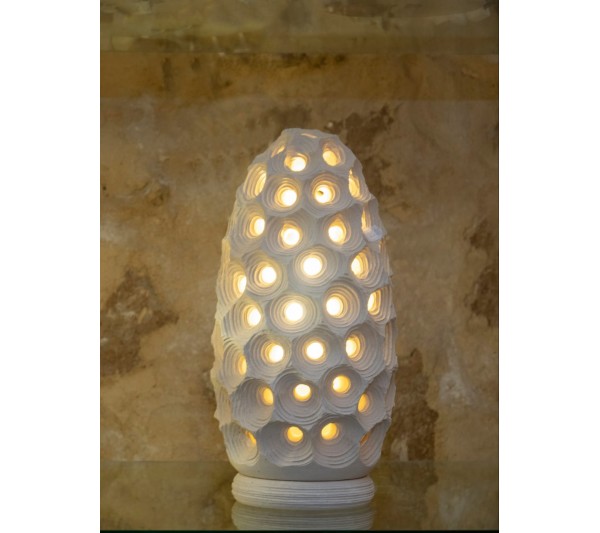 Lampada Ovale Riccio graffiata